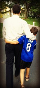 Bryan and Sam after a soccer game